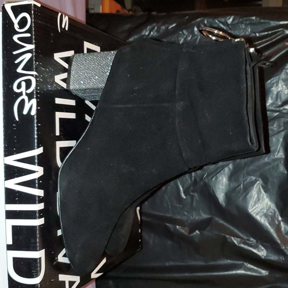 Black suede ankle booties